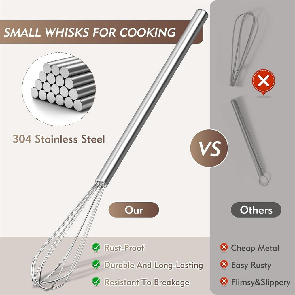 1 Pc Stainless Steel Whip, Mini Whisks Stainless Steel, Stainless Steel Wire Whisk for Whisking, Beating, Mixing Sauc...