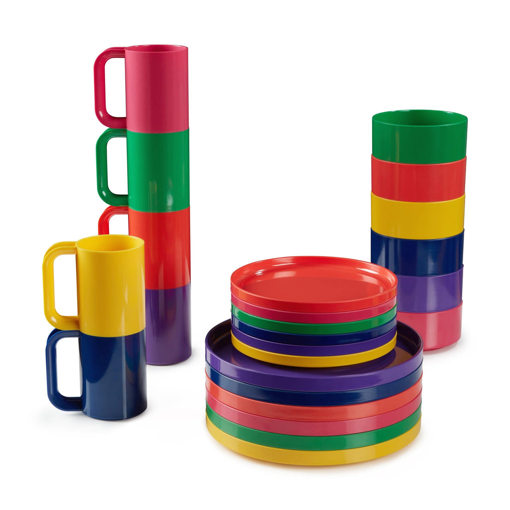 Vignelli Hellerware Rainbow Stacking Dinnerware - Set of 6