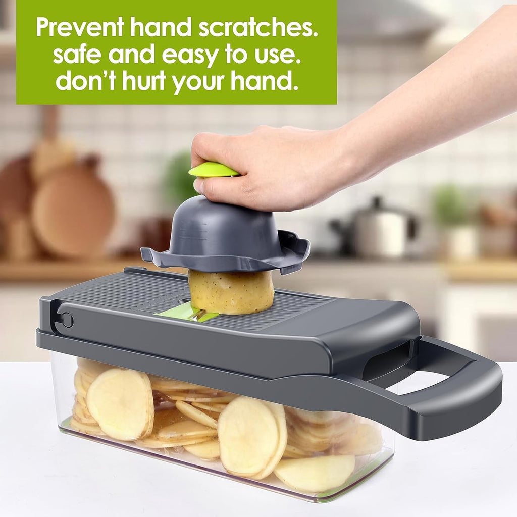 Vegetable Chopper, Veggie Chopper, Multifunctional 12 in 1 Food Chopper, Vegetable Slicer Dicer with 8 Blades, Onion ...
