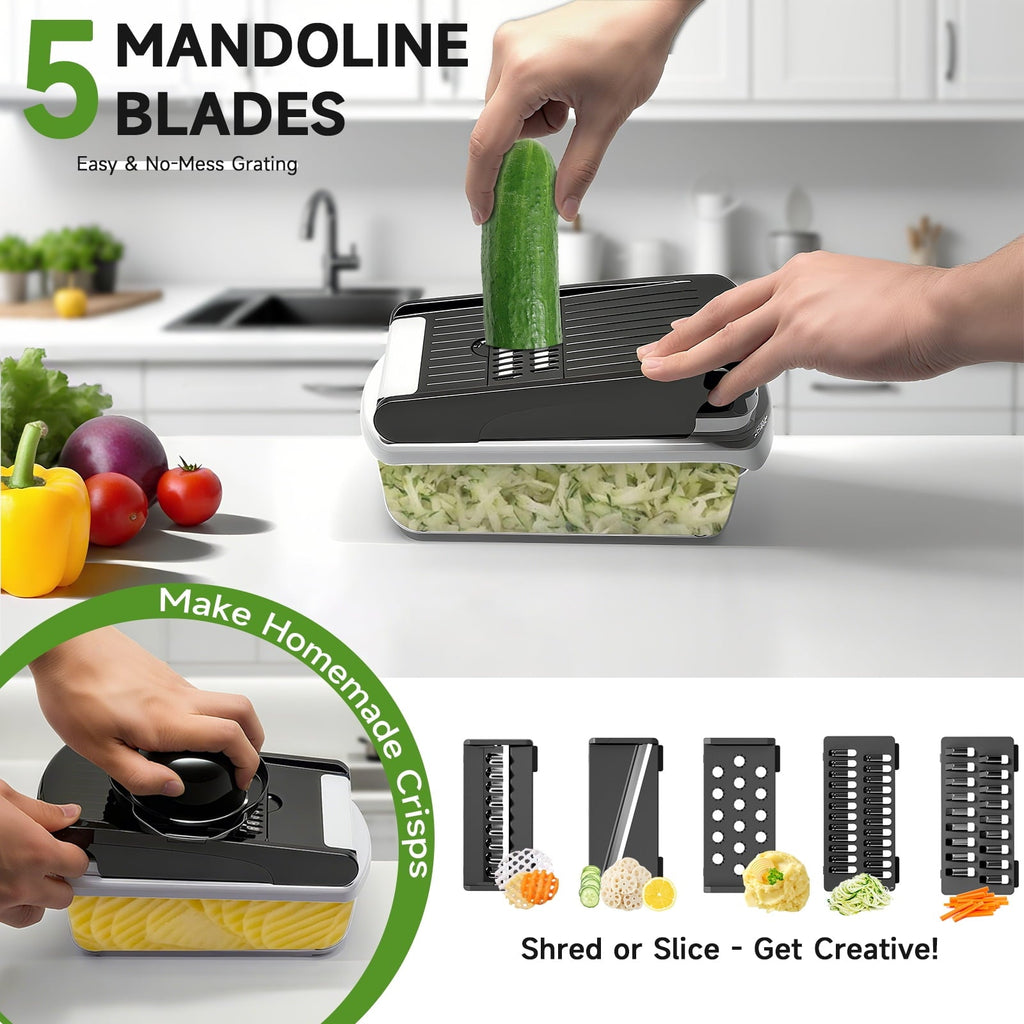 Vegetable Chopper Food Slicer, 15 in 1 Multi-Function Food Chopper for Onion, Veggie, Cheese Grater, Vegetable...