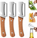 Vegetable Peeler, Ultra-Sharp Stainless Steel Blade with Ergonomic Wood Handle, Kitchen Peeler for F...