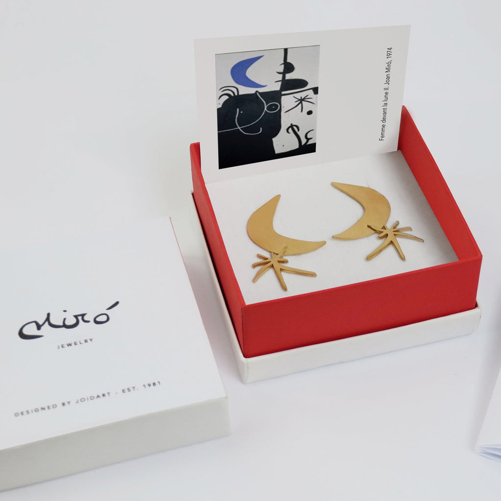 Joan Mir?? Gold-Plated Moon &amp; Star Earrings