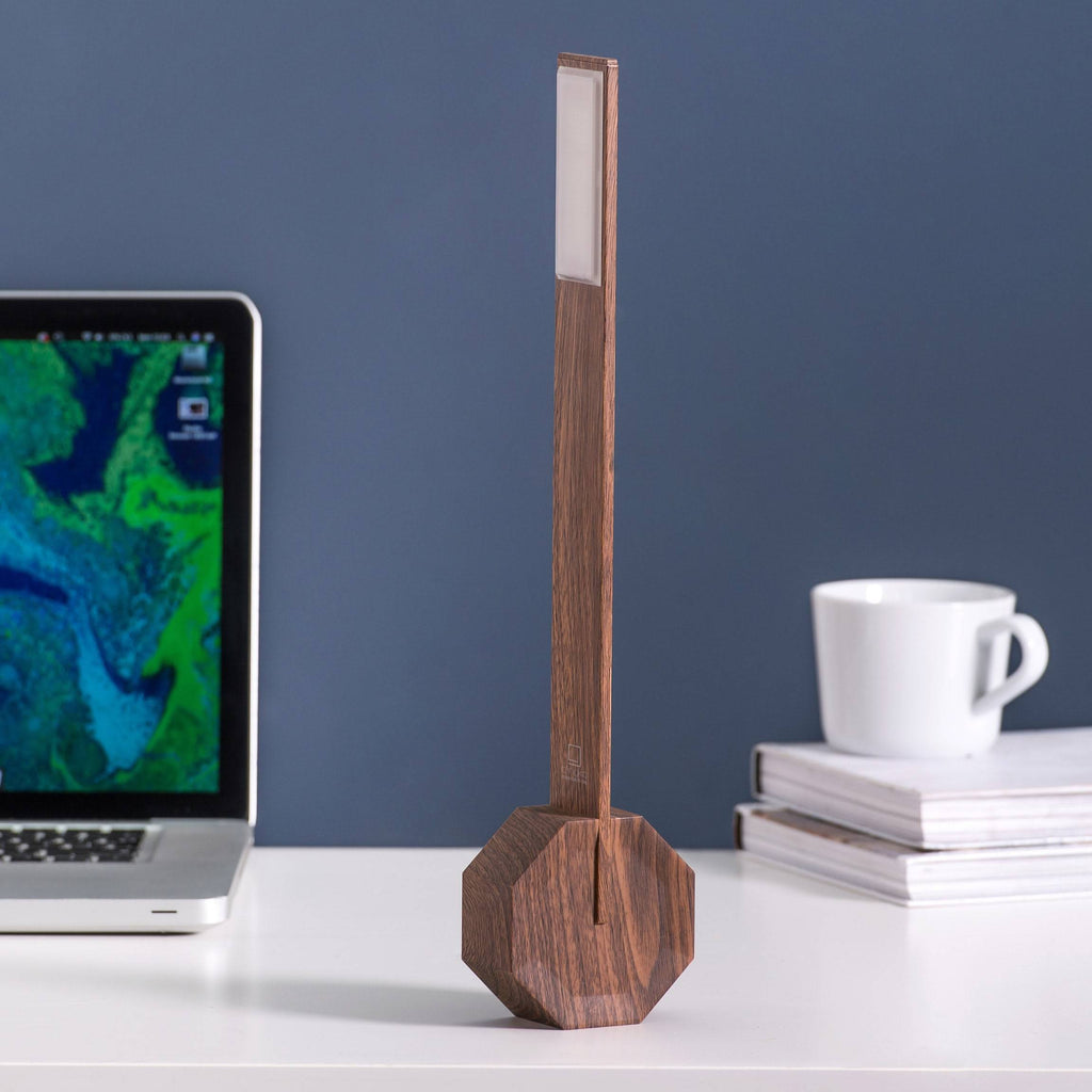 Octagon Portable Desk Light - Walnut