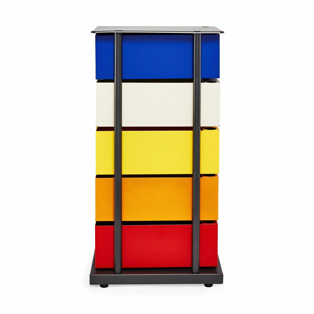 5-Drawer Pivot Cabinet - Blue/ Yellow/ Red