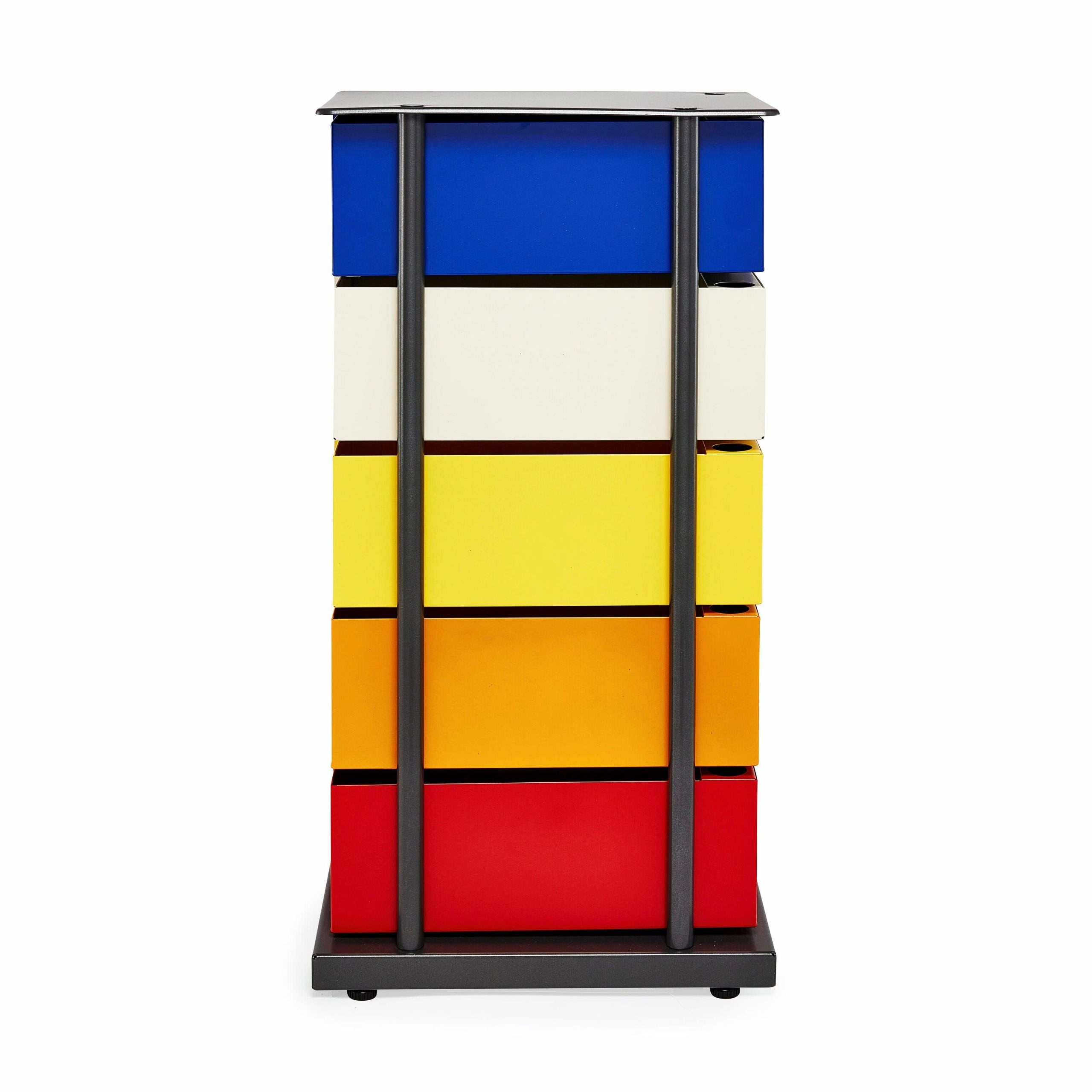 5-Drawer Pivot Cabinet - Blue/ Yellow/ Red