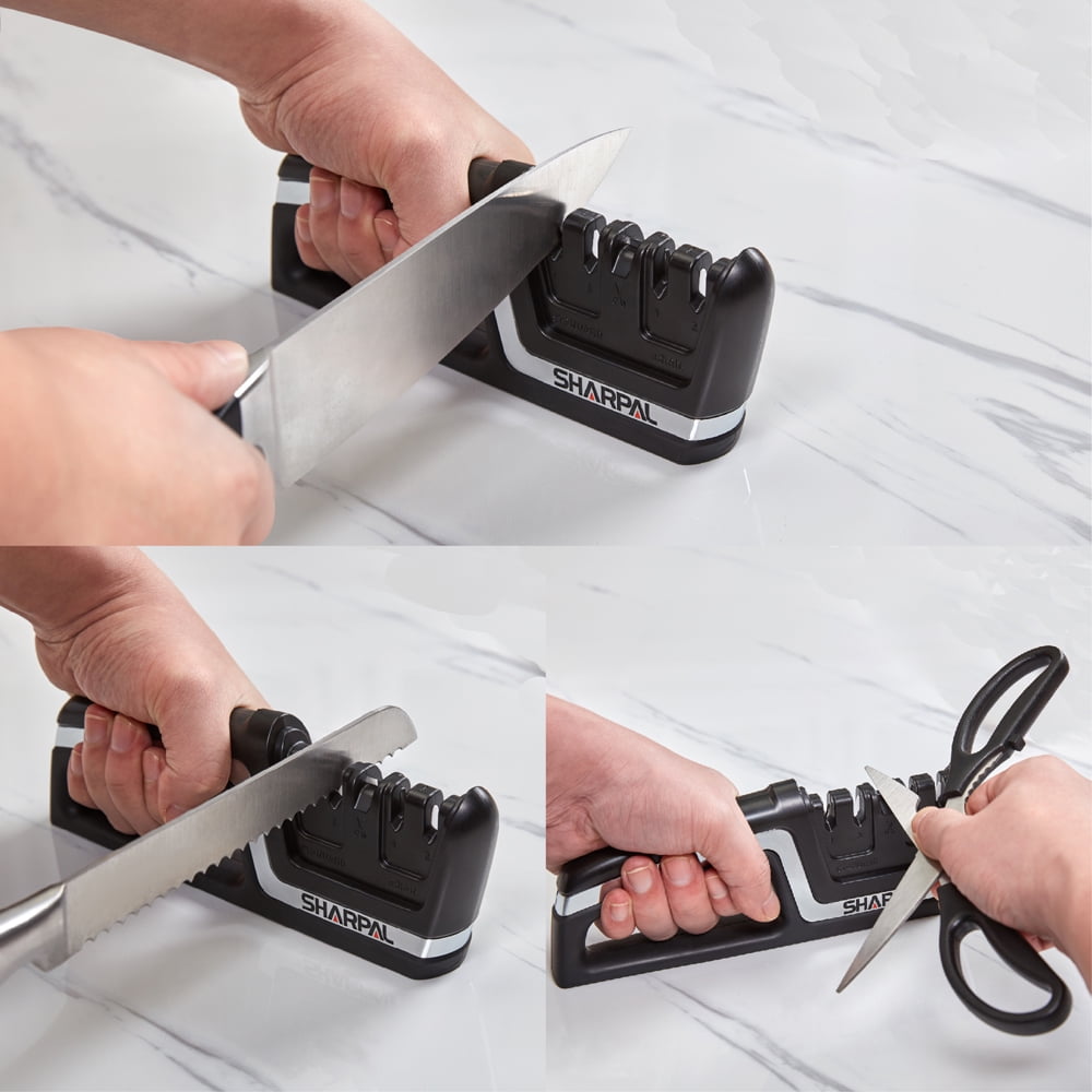 104N 5-in-1 Kitchen Knife and Scissors Sharpener, Tungsten Carbide