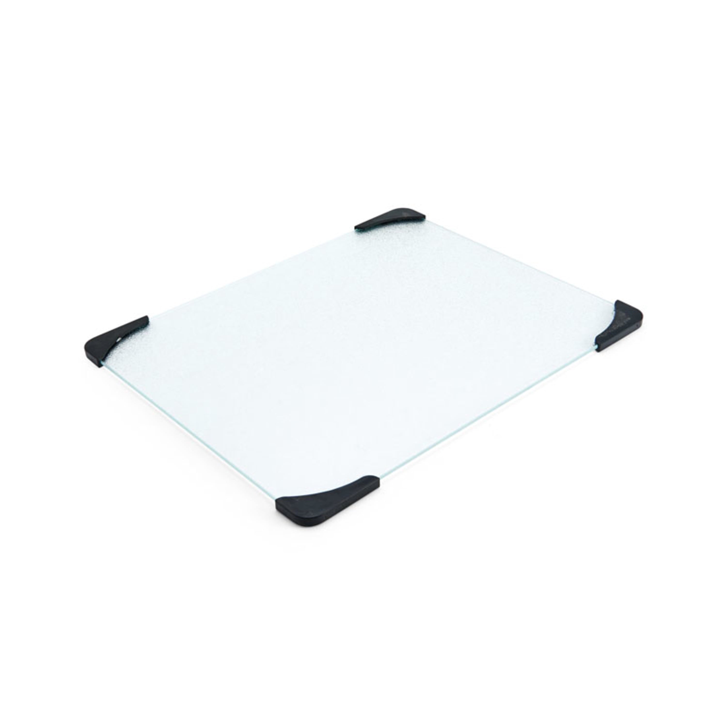 12-inch x 15-inch Glass Cutting Board with Black Non-Slip Corners