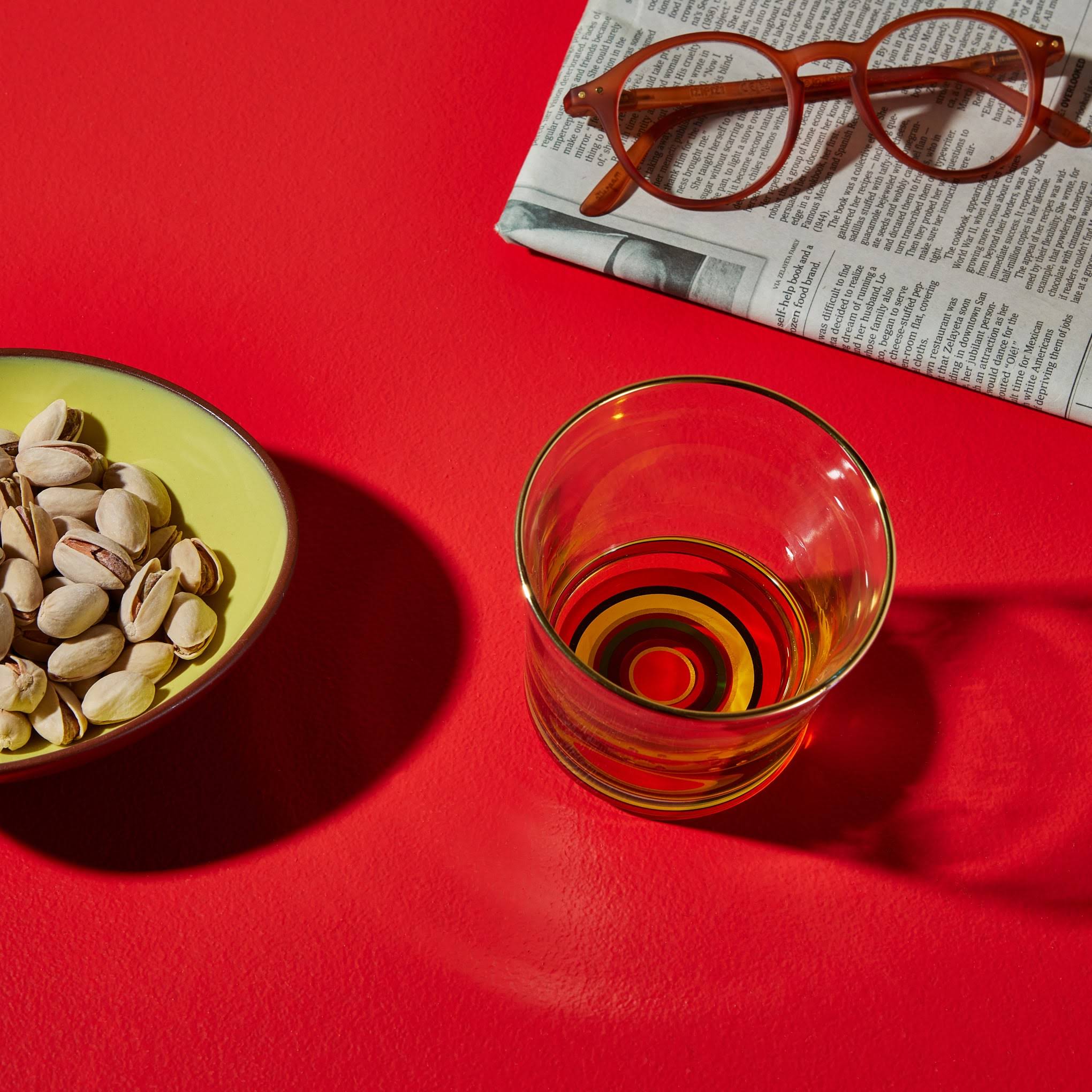 Japanese Rocking Whisky Glass - Red