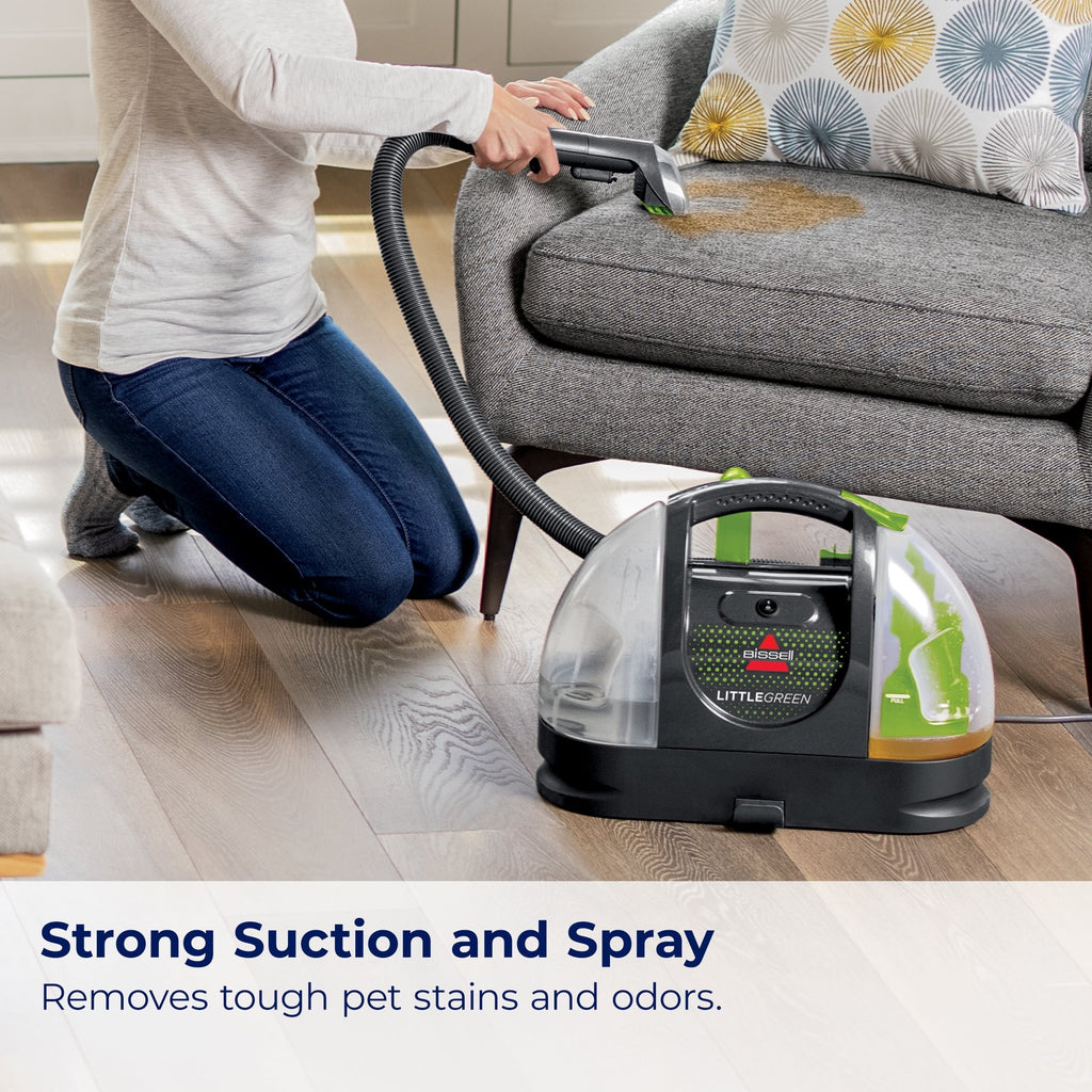 BISSELL Little Green Portable Carpet &amp; Upholstery Cleaner, Strong Suction, Large Tank, Includes Stain Tool &amp; Formula