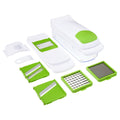 11 Pieces Multi-Function Nice Dicer and Mandoline, Stainless Steel, Green Glaze, 820g