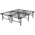 Mainstays 18" High Profile Foldable Steel Queen Platform Bed Frame, Black