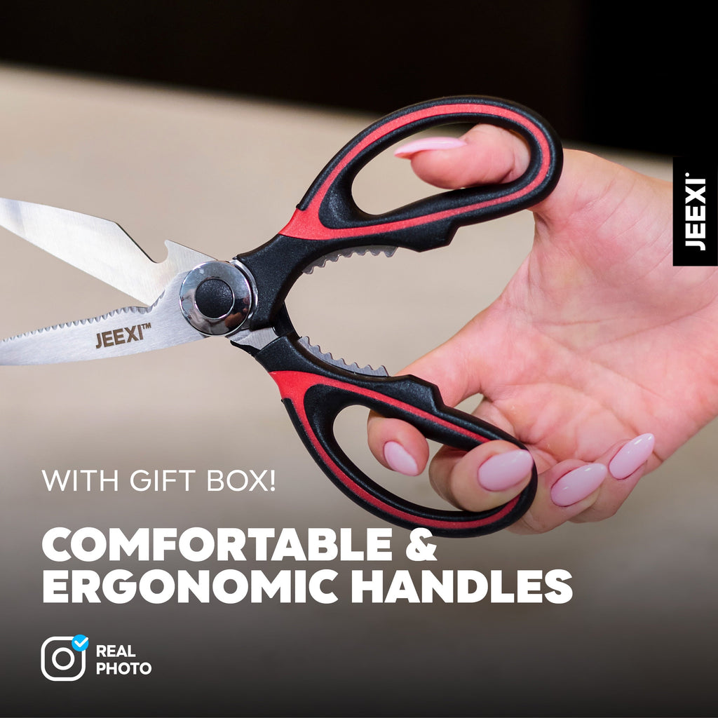 3 Pack Kitchen Scissors, Ultra-Sharp Premium Stainless Steel Heavy Duty Kitchen Shears & Multi Purpose Poultry Shears...