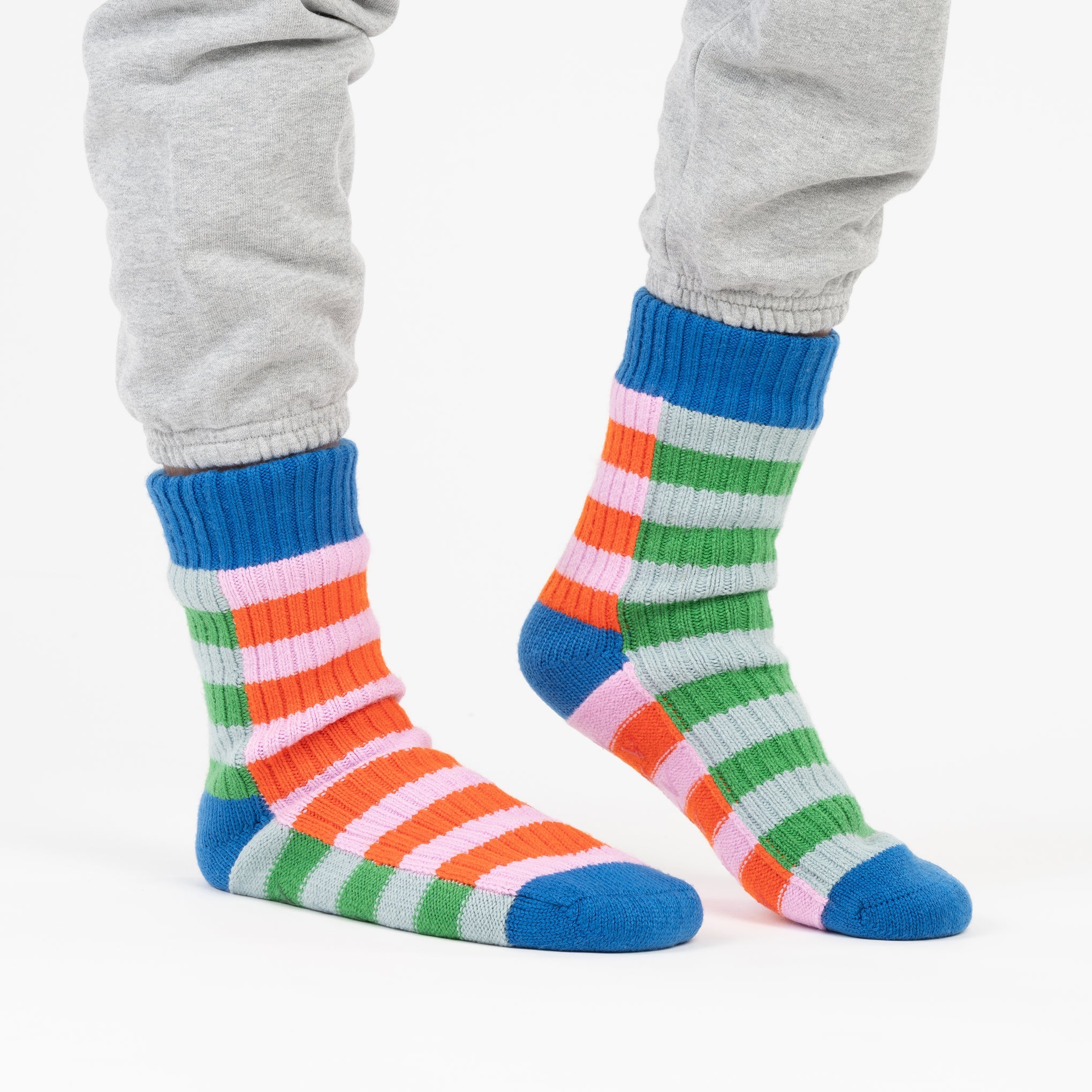 Verloop Knit House Socks - Super Stripe Cobalt