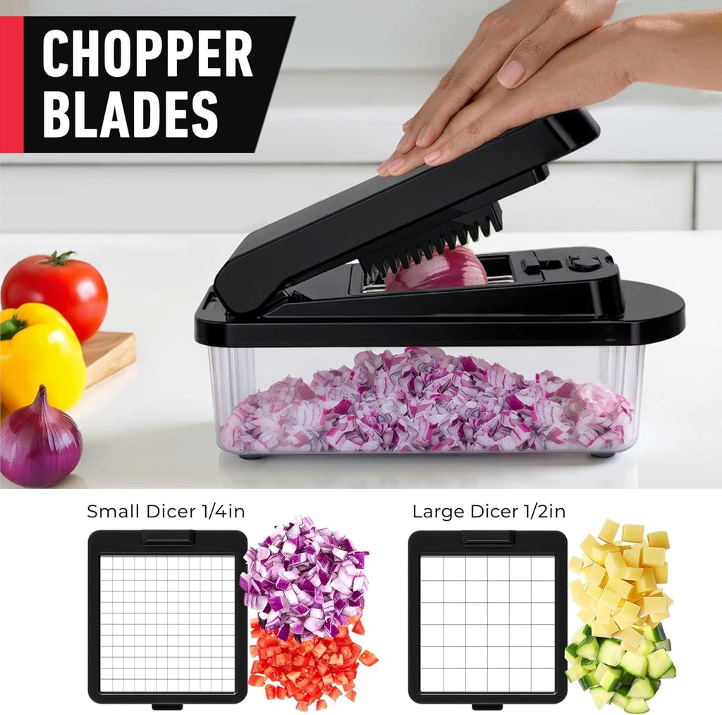 Vegetable Chopper, 10-in-1 Chopper Vegetable Cutter, Food Chopper with Container, Multifunctional Vegetable Cutter wi...