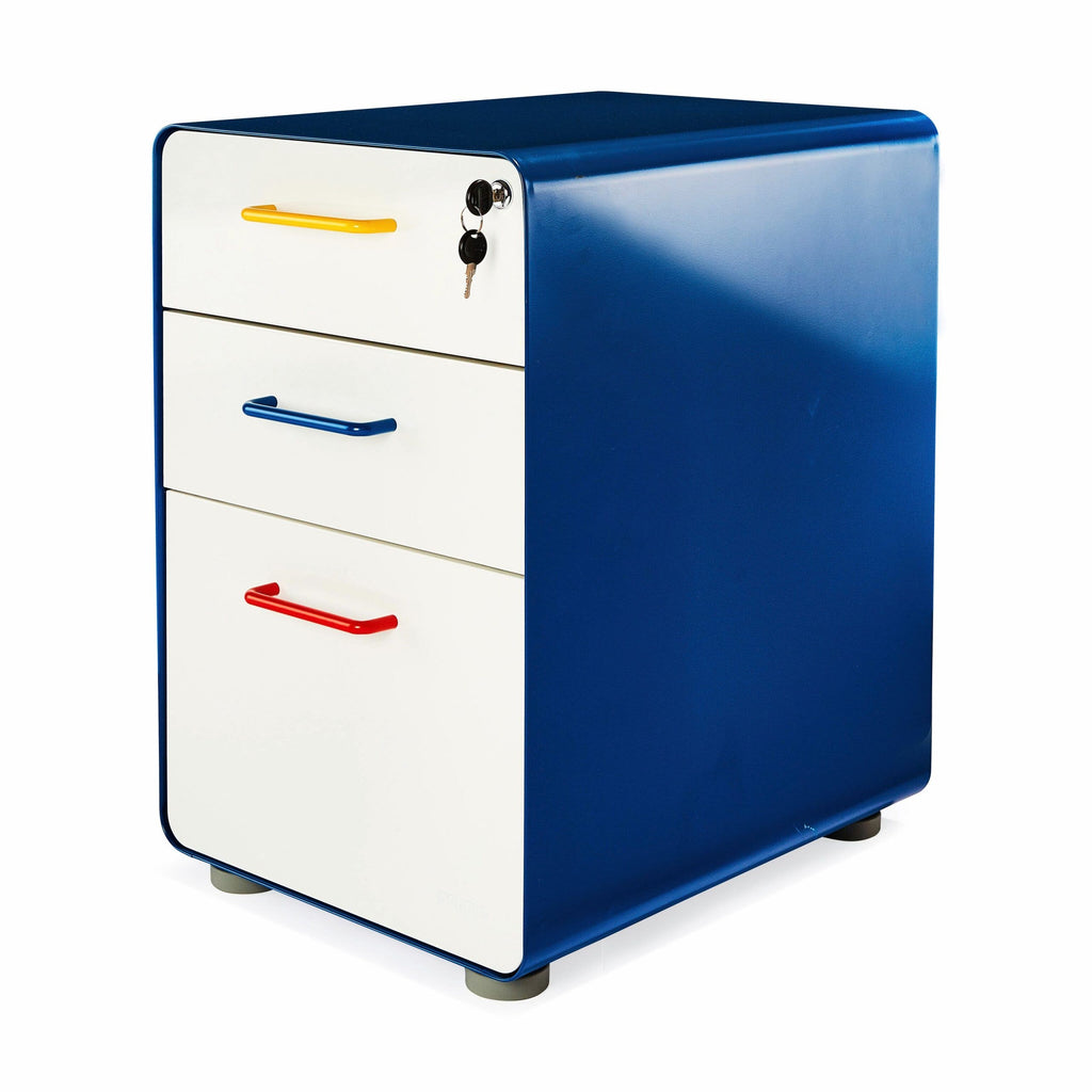 Poppin Stow 3-Drawer File Cabinet - Red/ Blue/ Yellow