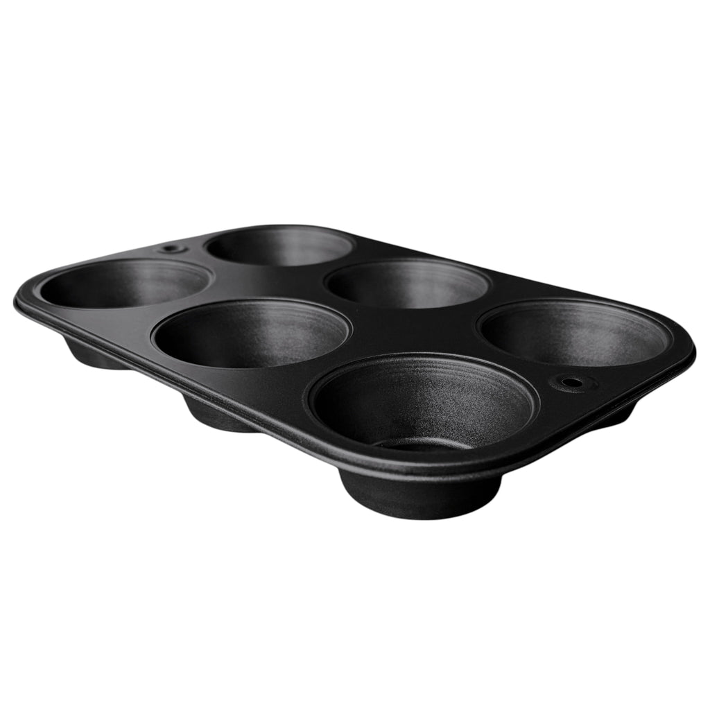 6-Cup Nonstick Steel Muffin Pan, 2.9" Cup, Gray, 1 Count