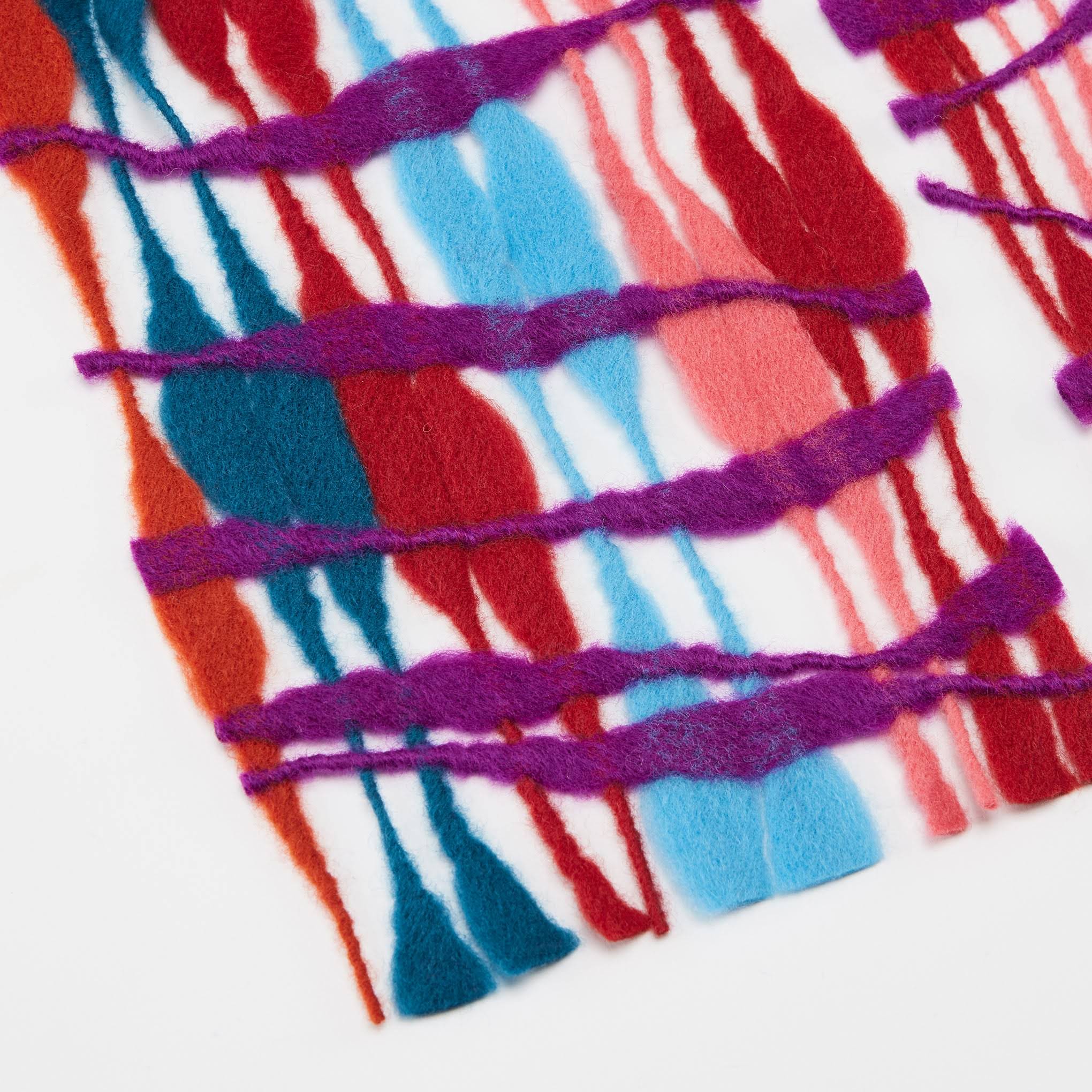 Nuno Threadstray Open-Weave Felted Wool Scarf - Warm Multi
