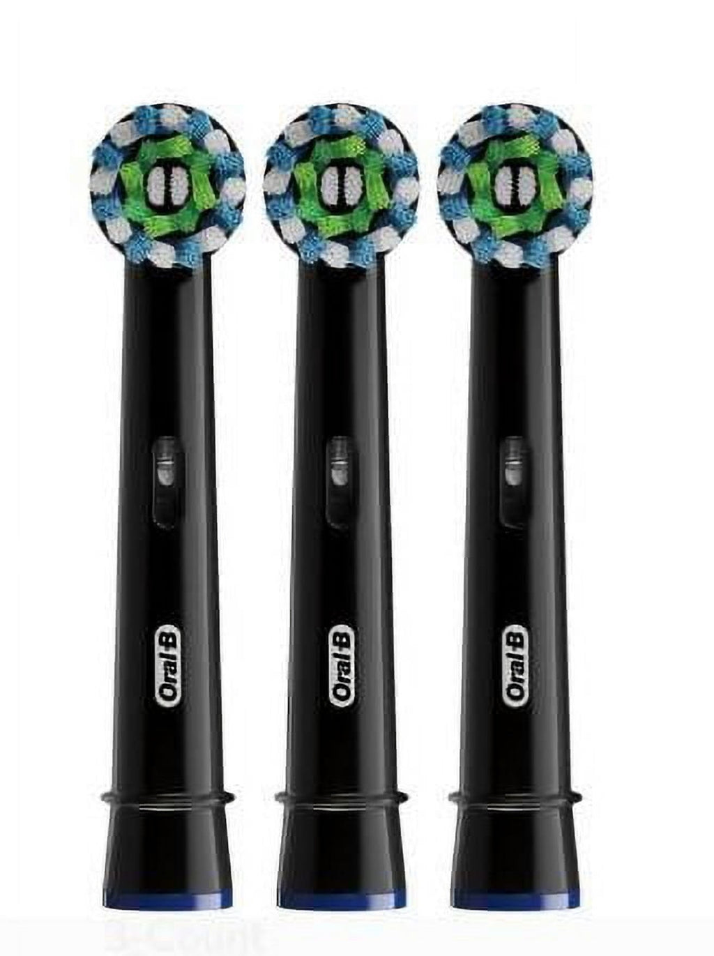 CrossAction Electric Toothbrush Replacement Brush Heads, Black, 3 Count