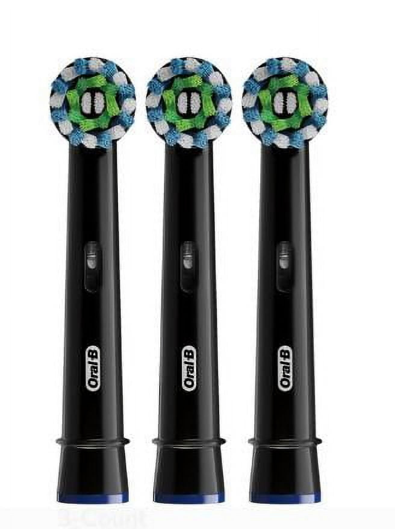 CrossAction Electric Toothbrush Replacement Brush Heads, Black, 3 Count