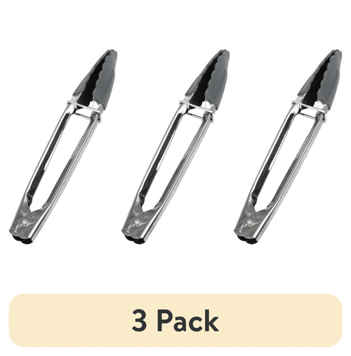 (3 pack) Heat Resistant Stainless Steel and Silicone Mini Tongs
