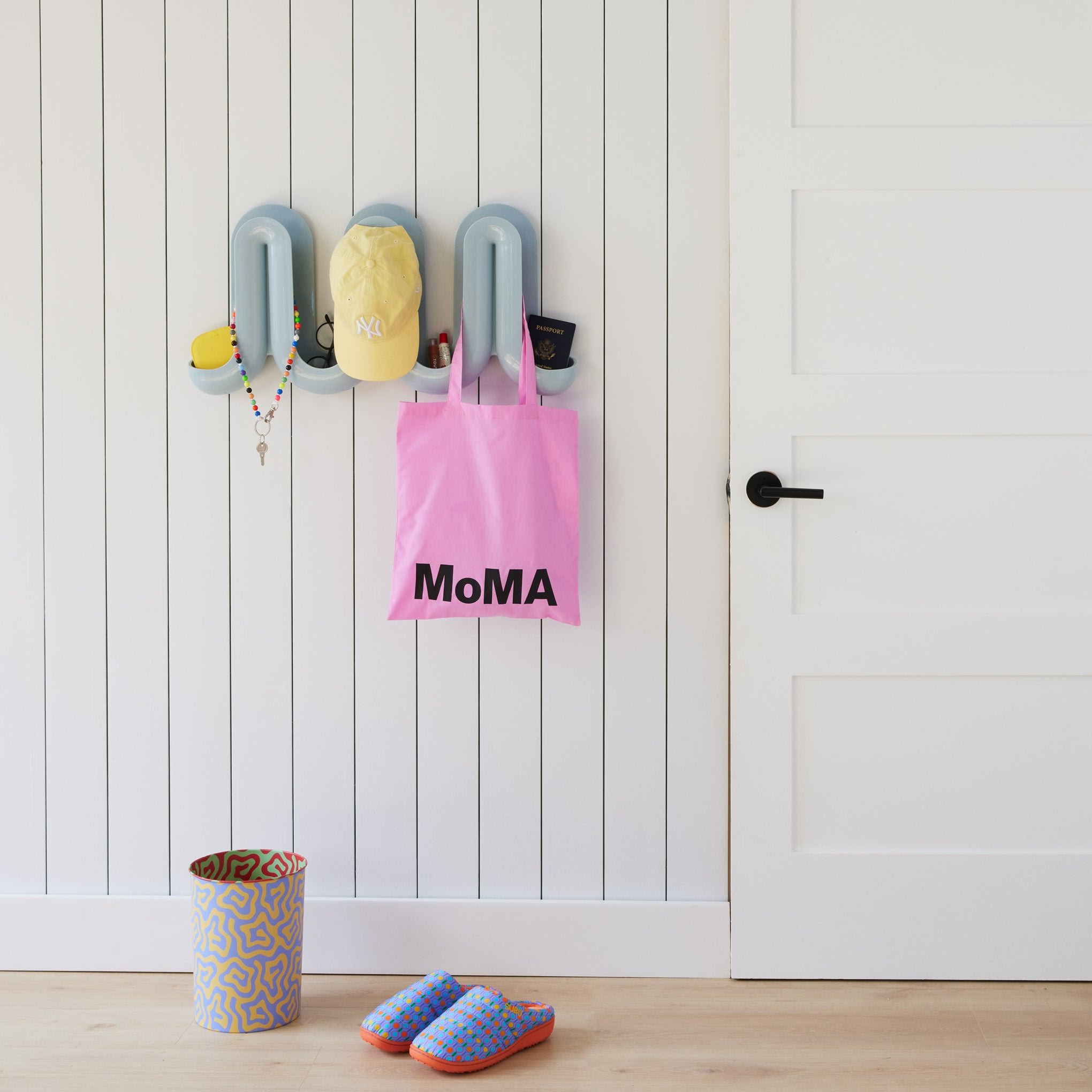 Swell Coat Rack &amp; Wall Organizer - Blue/ Gray