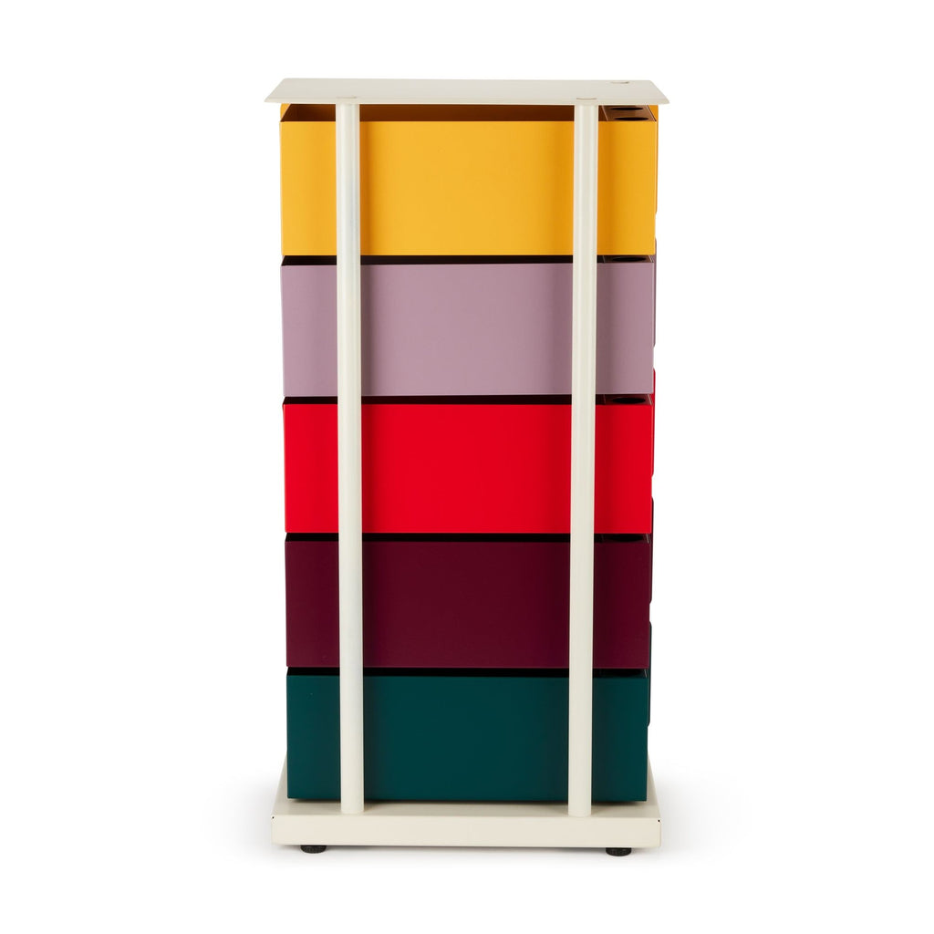 5-Drawer Pivot Cabinet - Yellow/ Red/ Green
