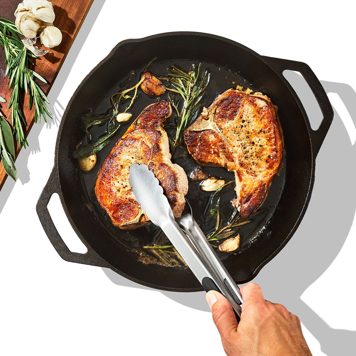 Stainless Steel 12-inch Food Tongs with Locking Handle