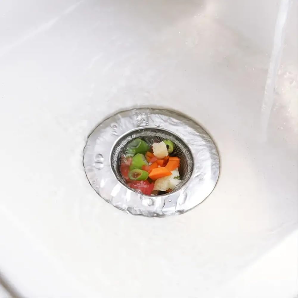 2 Pack Sink Strainer Sets - Large Wide Rim 4.5" Stainless Steel Strainer with Rust-Free Function and Anti-Clogging Mi...