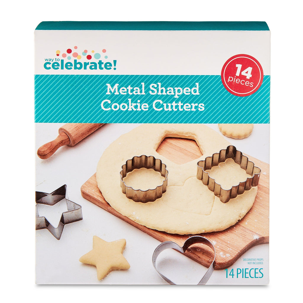 Metal Shaped Cookie Cutters Set, 14 Pieces