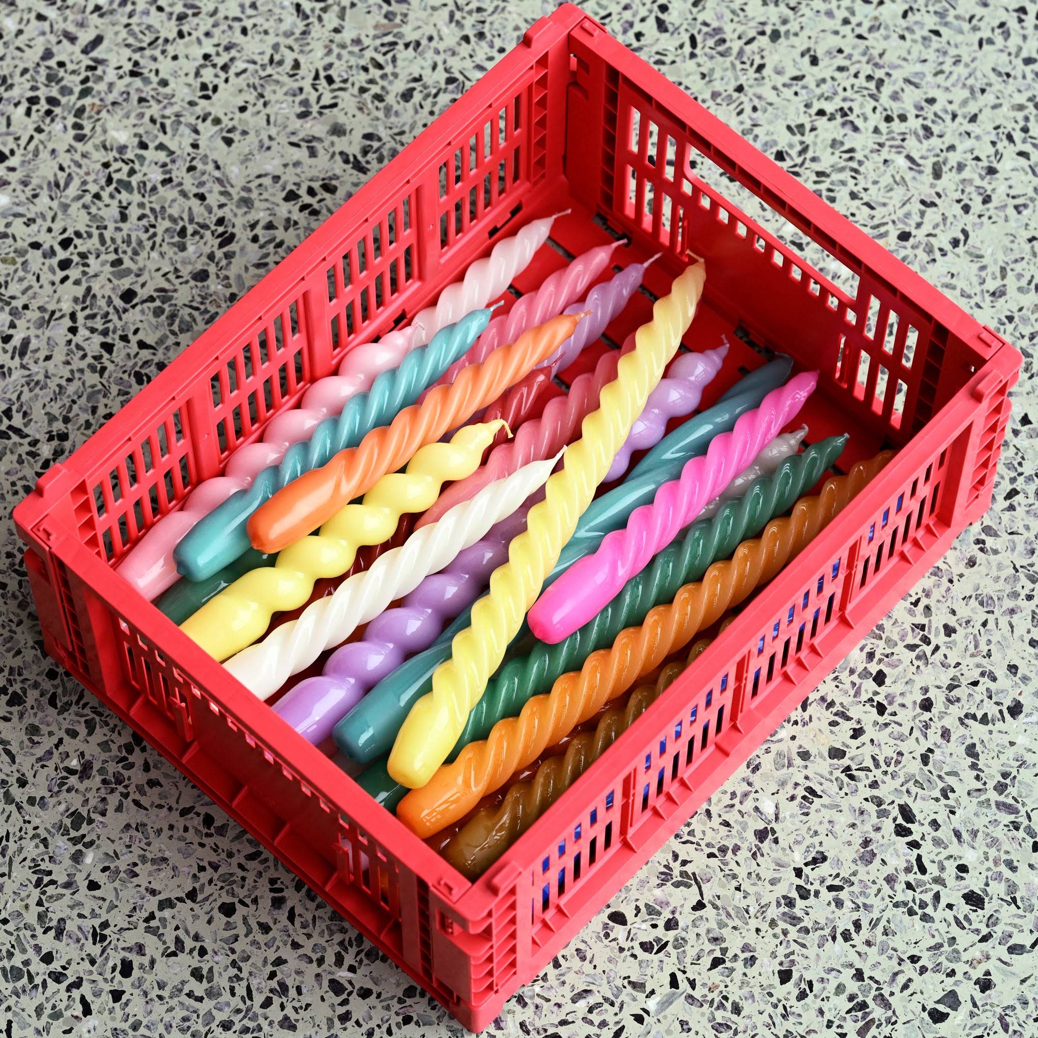 HAY Recycled Plastic Collapsible Color Crate - Red