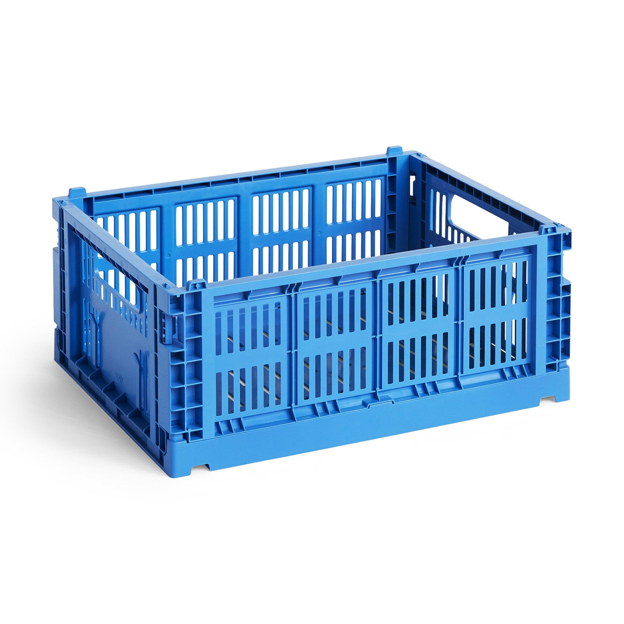 HAY Recycled Plastic Collapsible Color Crate - Electric Blue