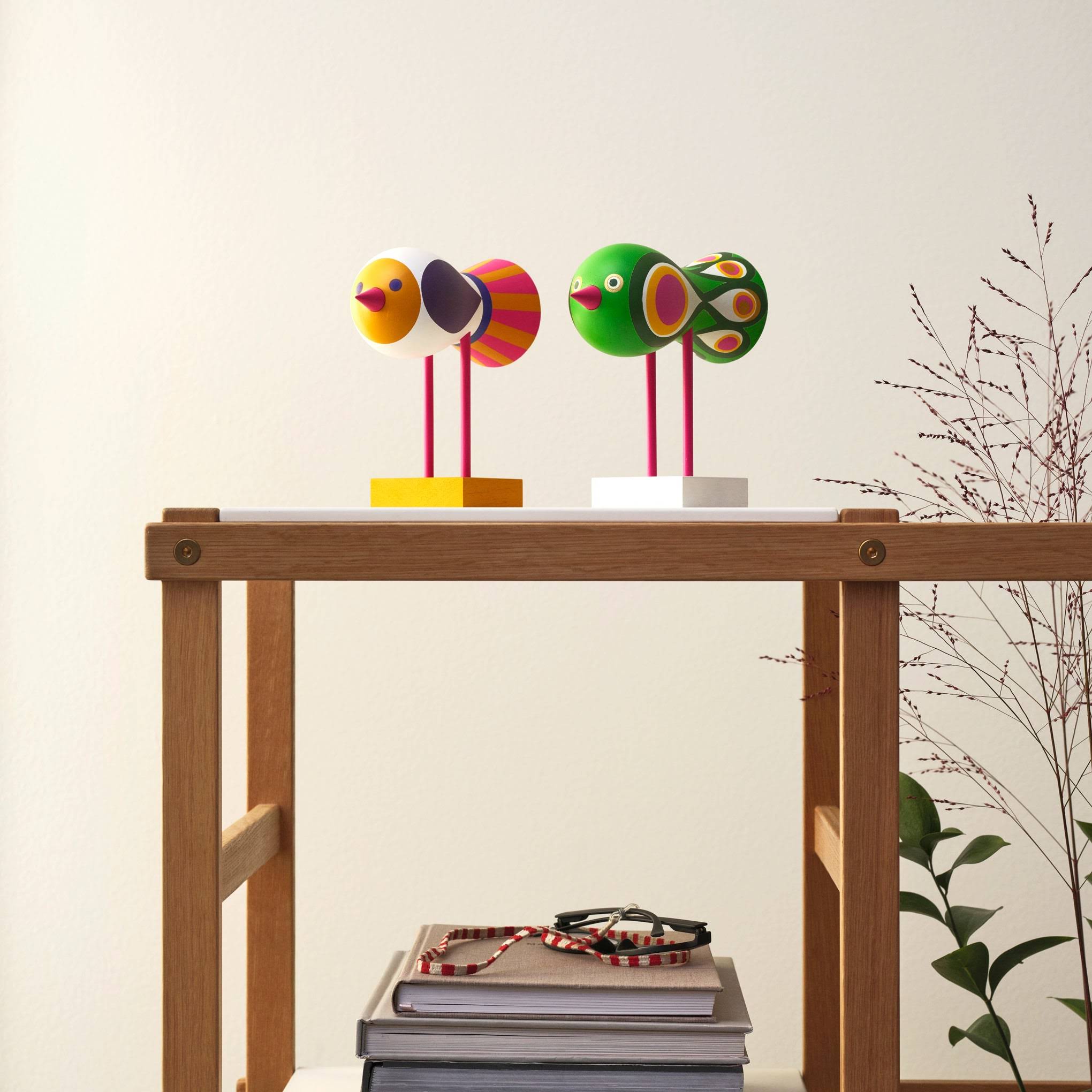 Lisa Larson Wooden Bird Object - Yellow Base