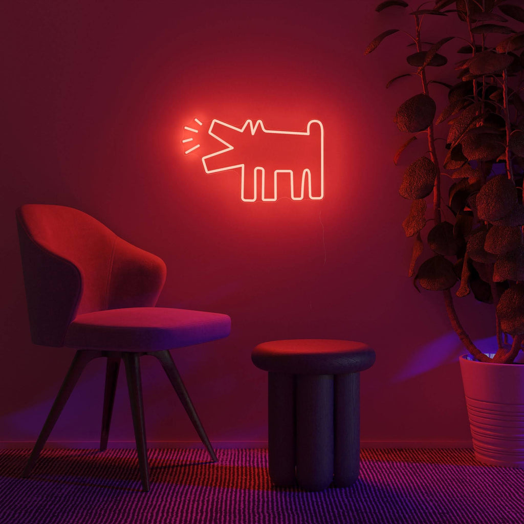 Keith Haring Barking Dog Neon Sign
