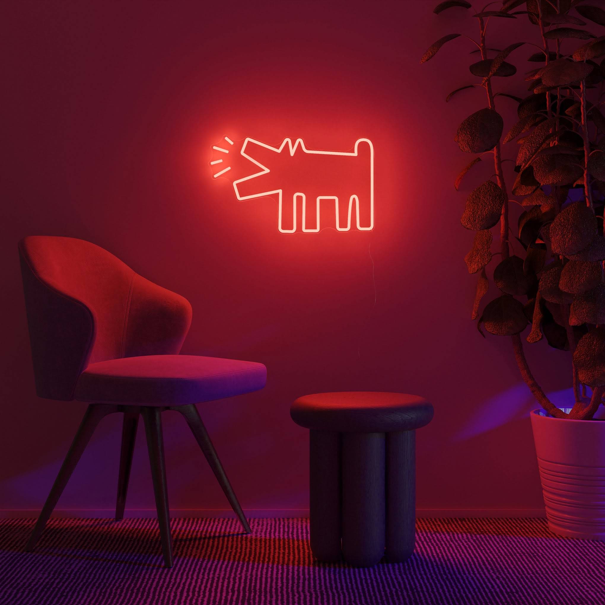 Keith Haring Barking Dog Neon Sign