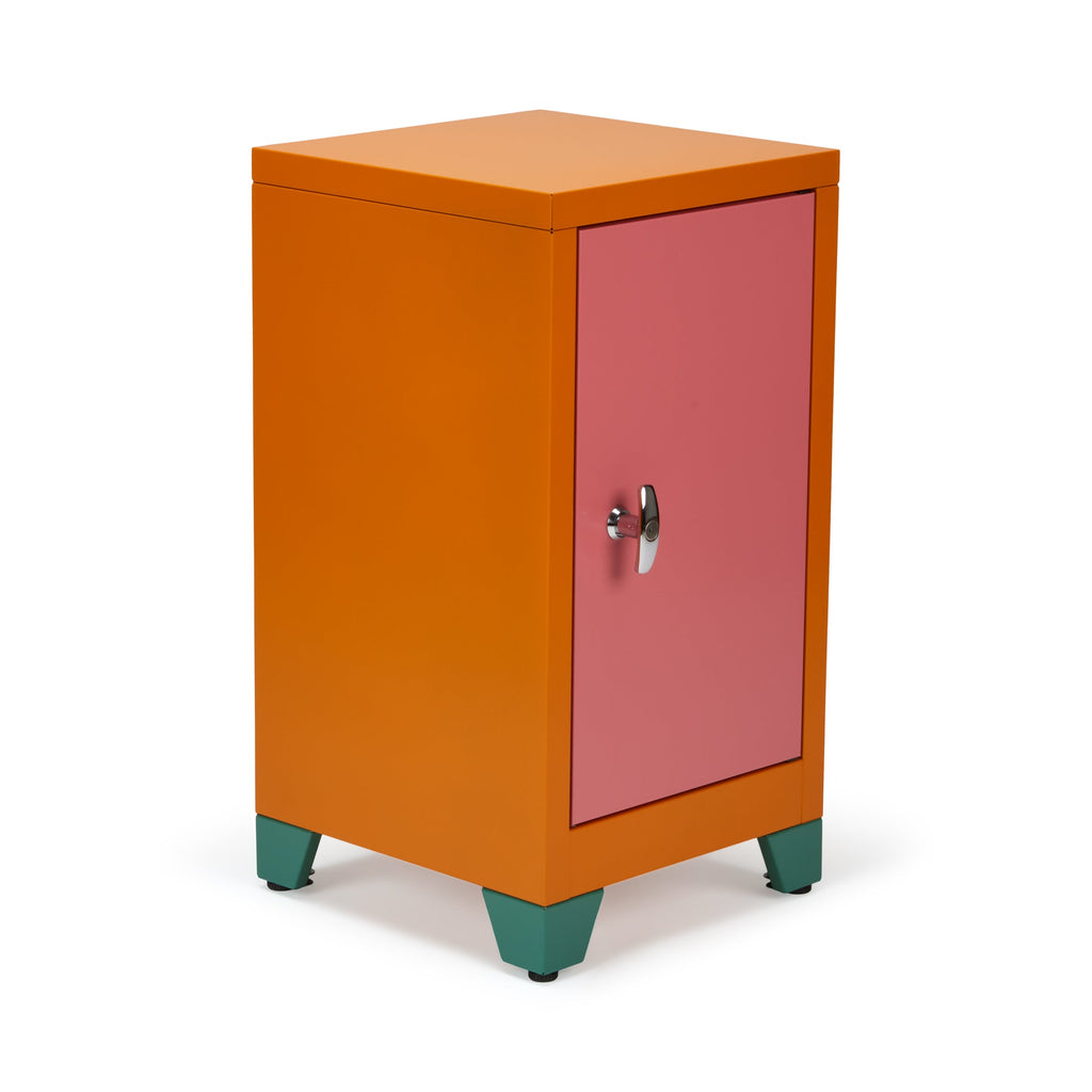 Metal Locker &amp; Side Table - Pink