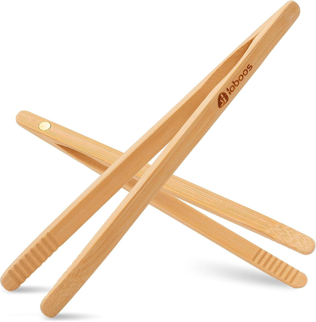 Bamboo Toast Tongs - Wood Cooking Tong,Ideal for Toaster,Fruits, Bread & Pickles, Kitchen Utensil fo...