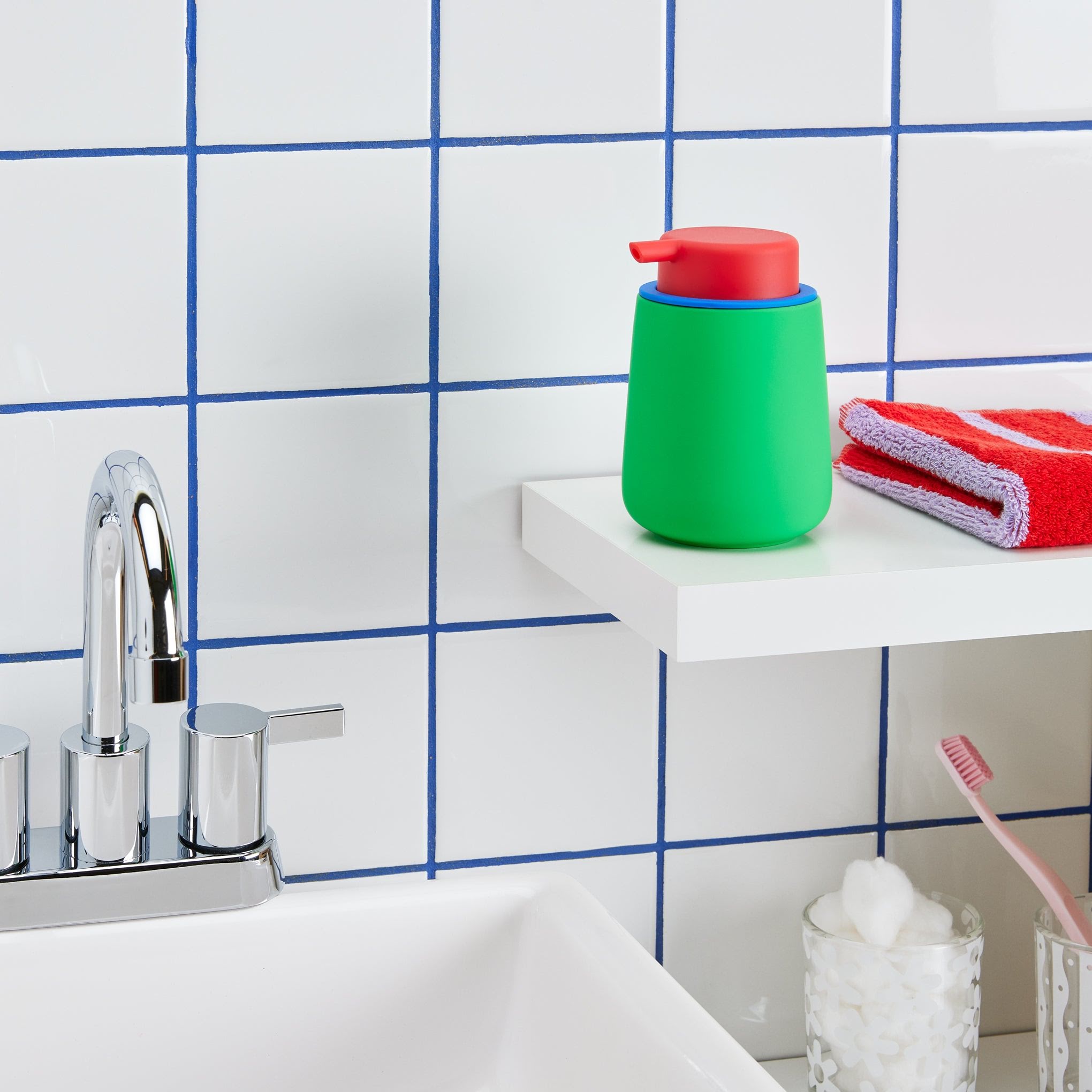 Nova One Color Block Bathroom Accessories - Soap Pump