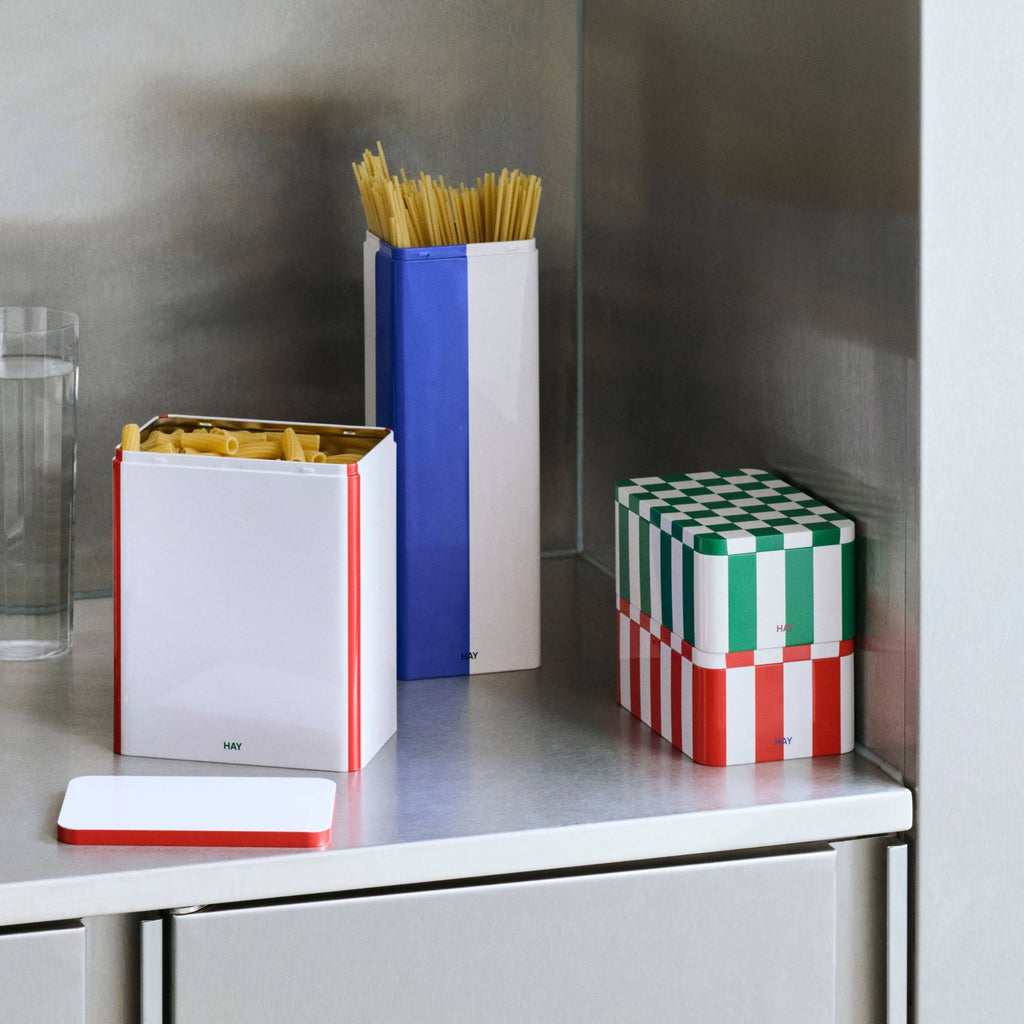 HAY Tin Container - Blue/ Off White