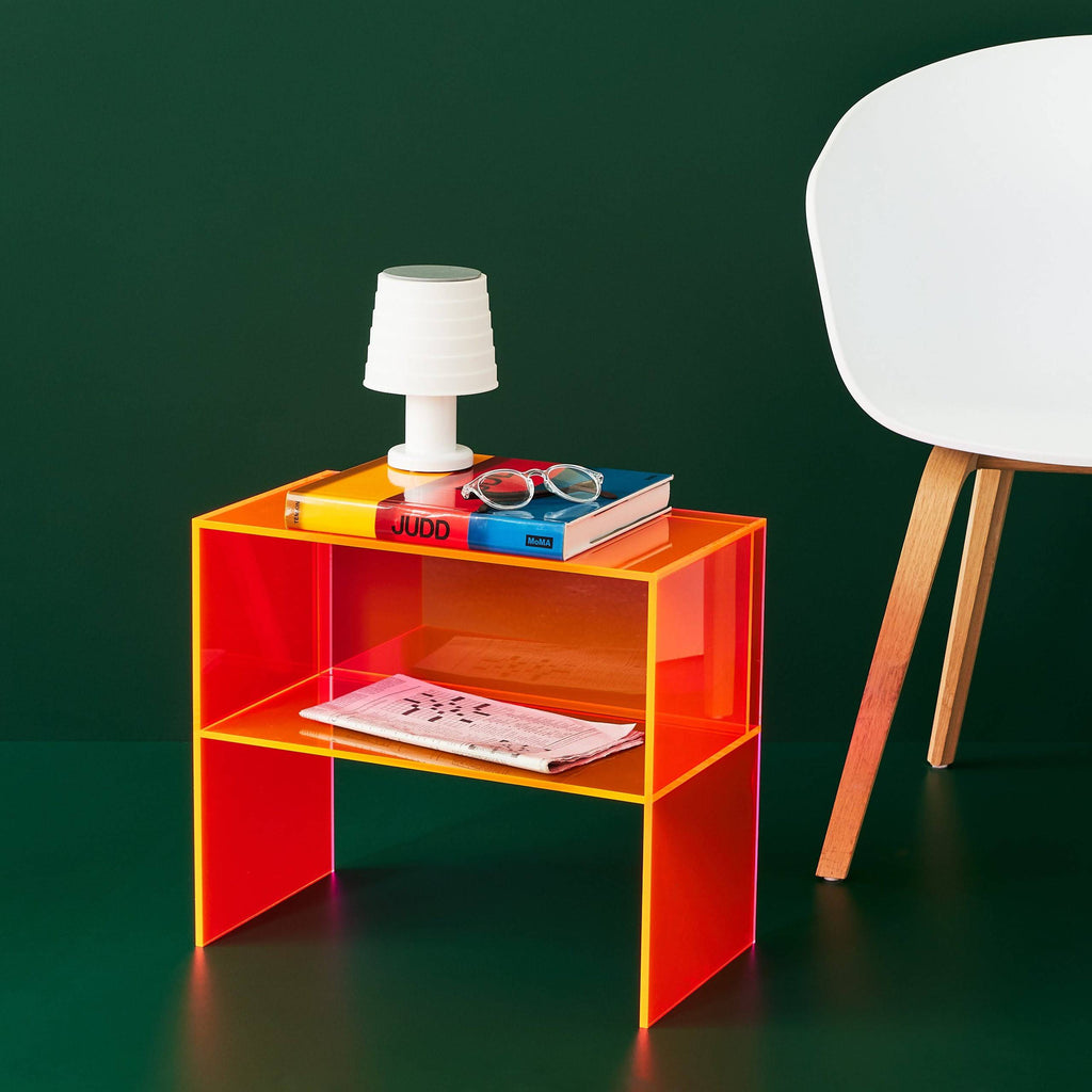 Two-Way Side Table - Neon Orange/ Neon Pink