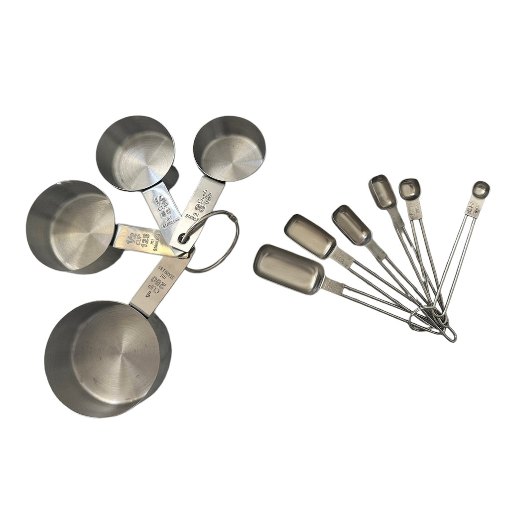 Stainless Steel Measuring Cup and Spoon Set, 10 Different Sized Cups and Spoons