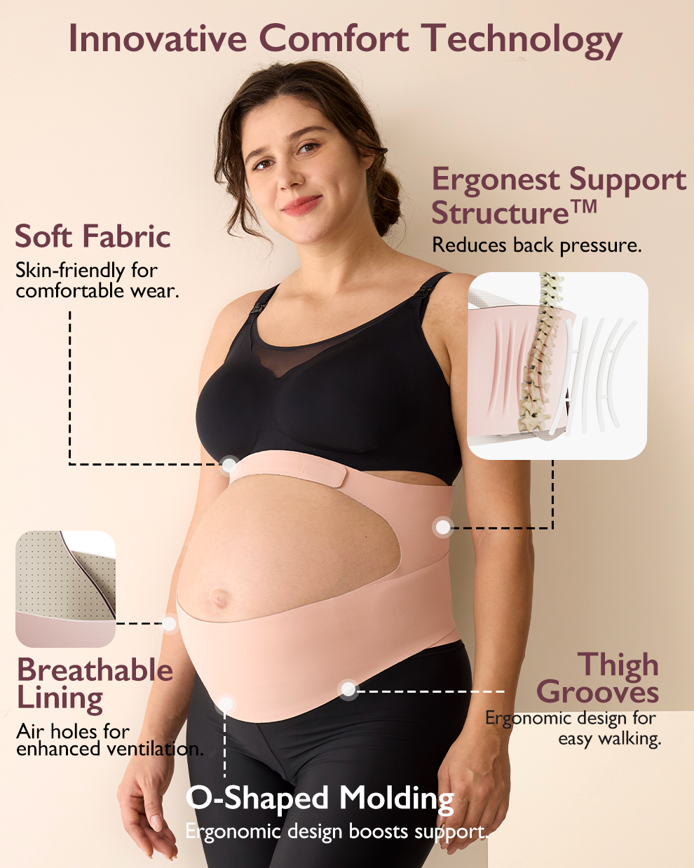 Ergonest Maternity Belly Band & High Waist Pregnancy Underwear &  Pregnancy Wedge Pillows Bundle