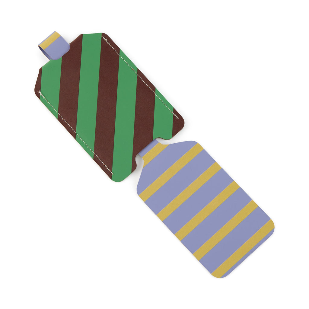 Dusen Dusen Recycled Leather Luggage Tag - Stripe