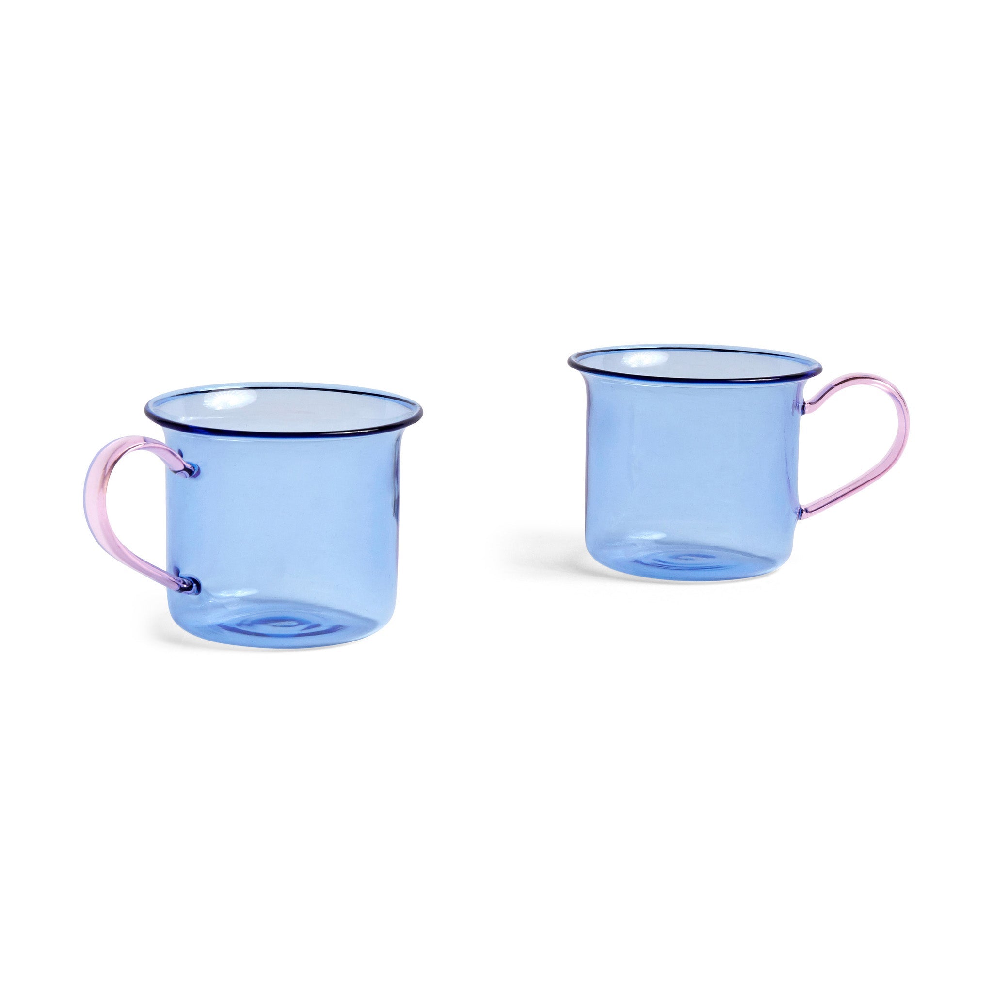 HAY Glass Mugs - Set of 2 - Grey/ Light Pink