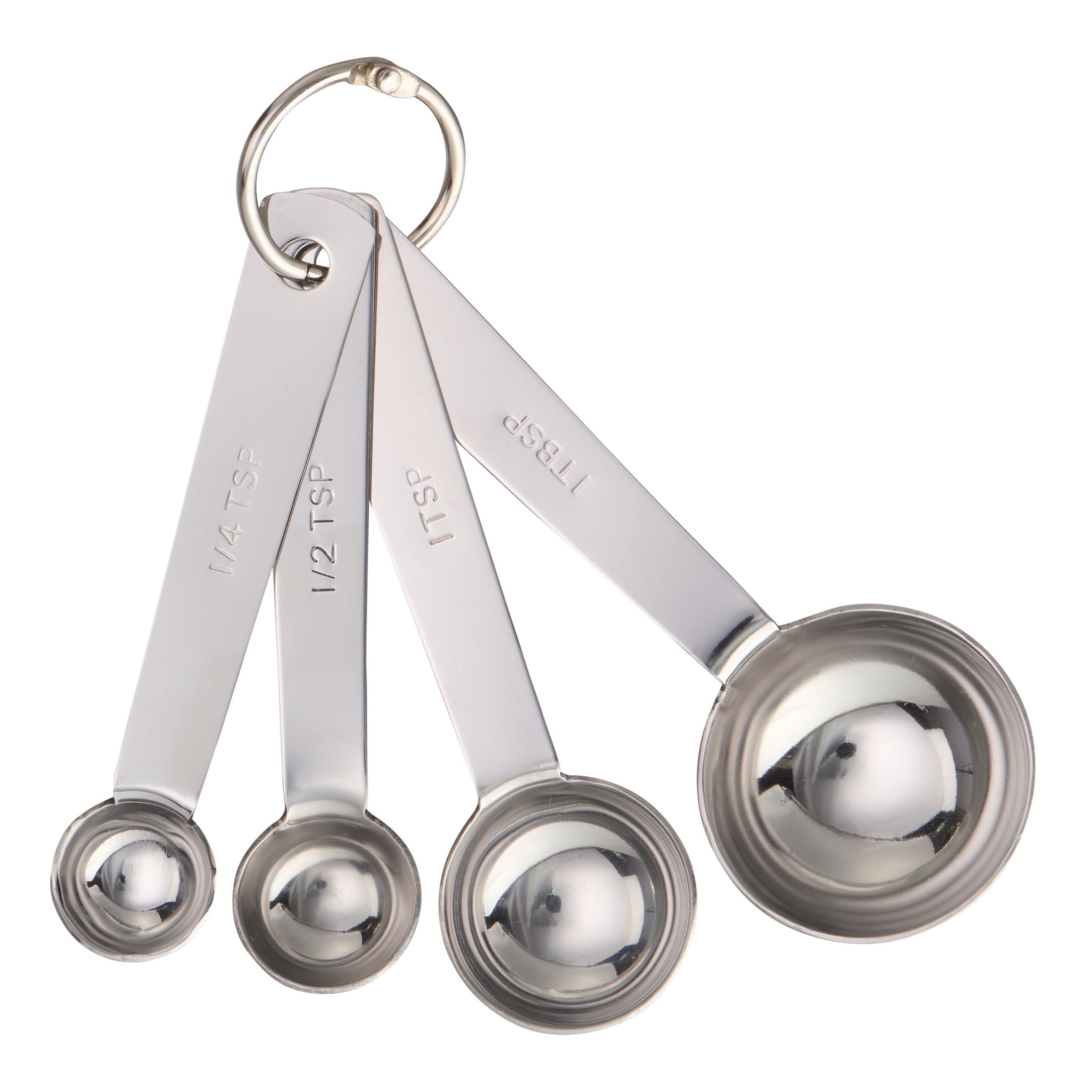 Kitchen Stainless Steel 4-Piece Nesting Measuring Spoons Set, Stainless Steel Finish