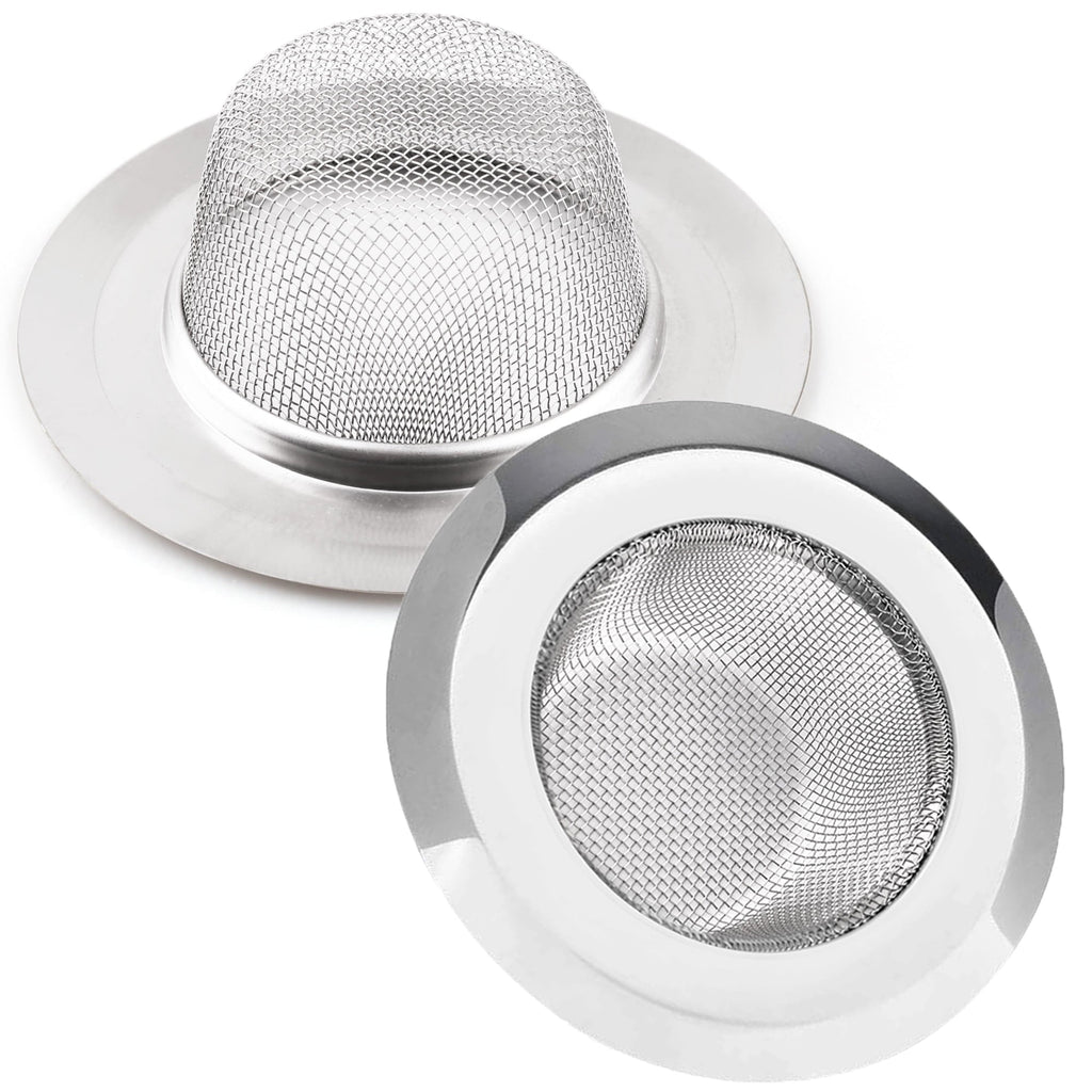 2 Kitchen Sink Strainer, 4.5 in Stainless Steel Mesh Drain Strainer, Silver
