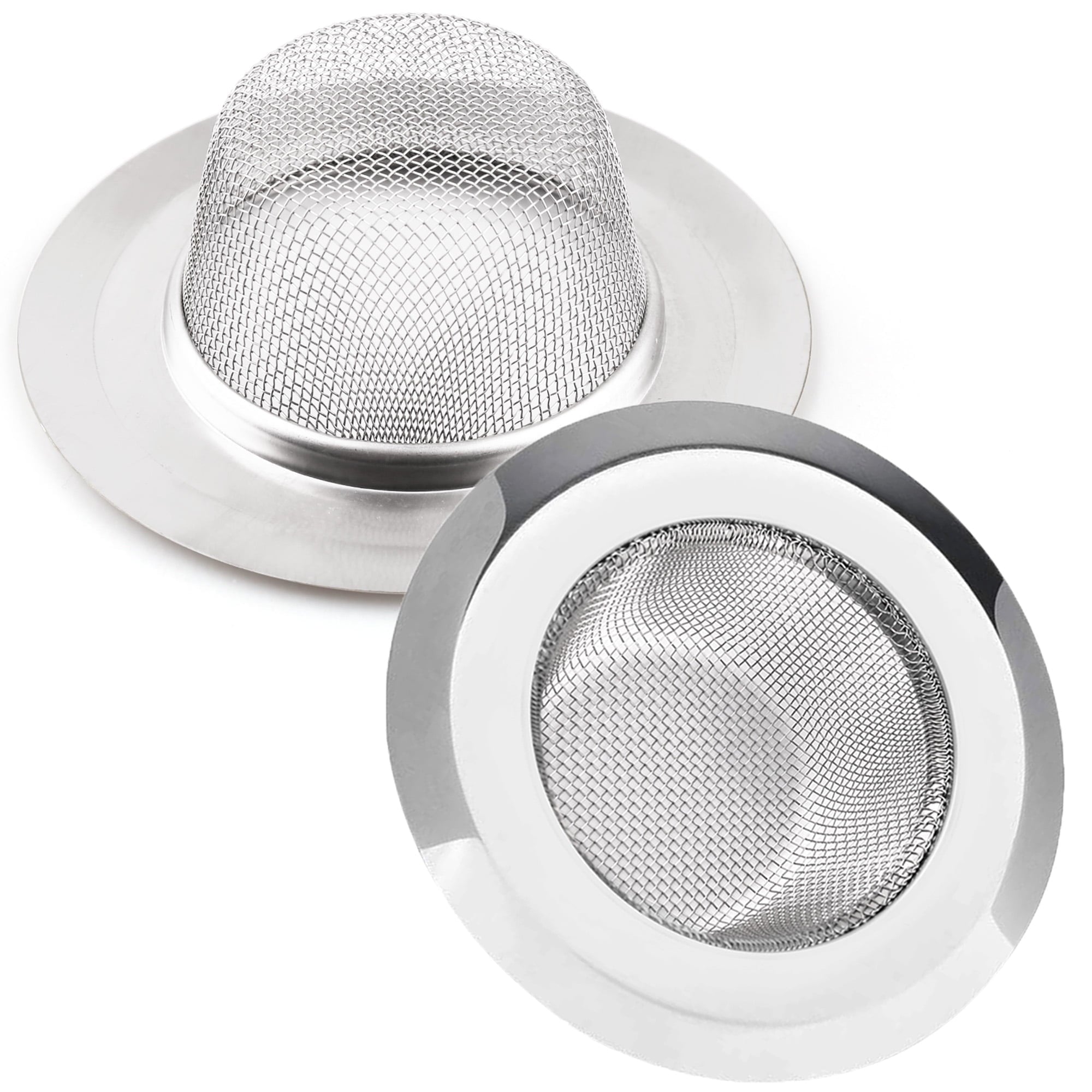 2 Kitchen Sink Strainer, 4.5 in Stainless Steel Mesh Drain Strainer, Silver
