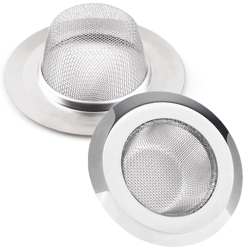 2 Kitchen Sink Strainer, 4.5 in Stainless Steel Mesh Drain Strainer, Silver