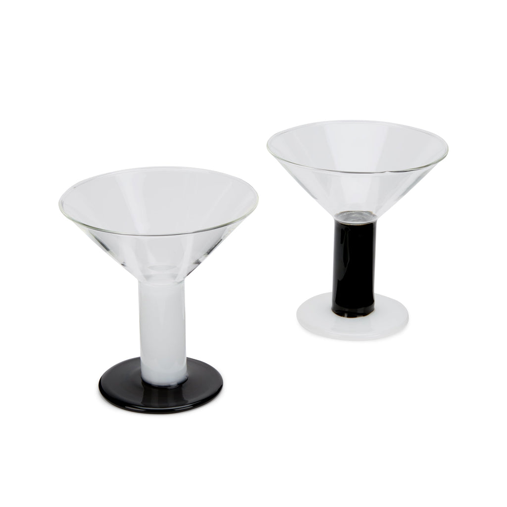 Bodum Chunky Martini Glasses - Set of 2 - Black/ White