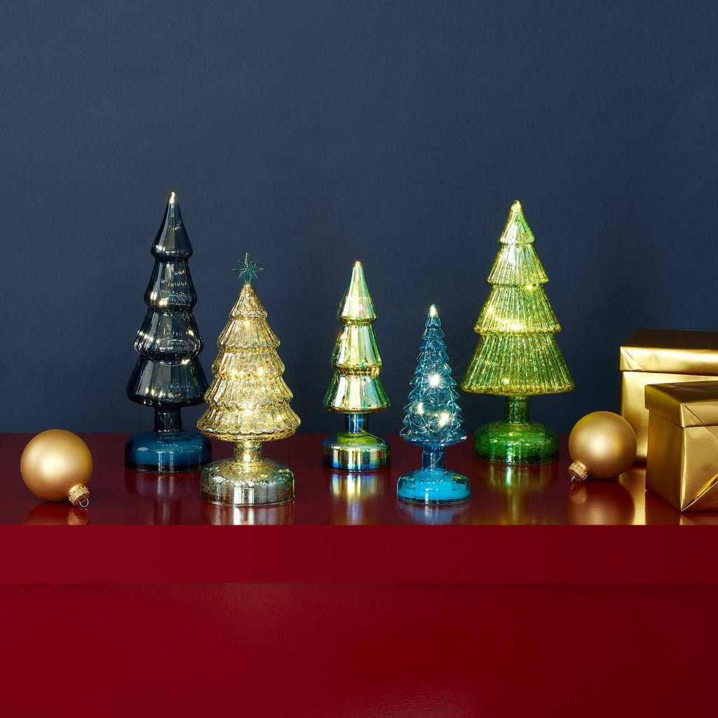 MoMA Colorful LED Lighted Trees - Set of 5 - Small - Blue