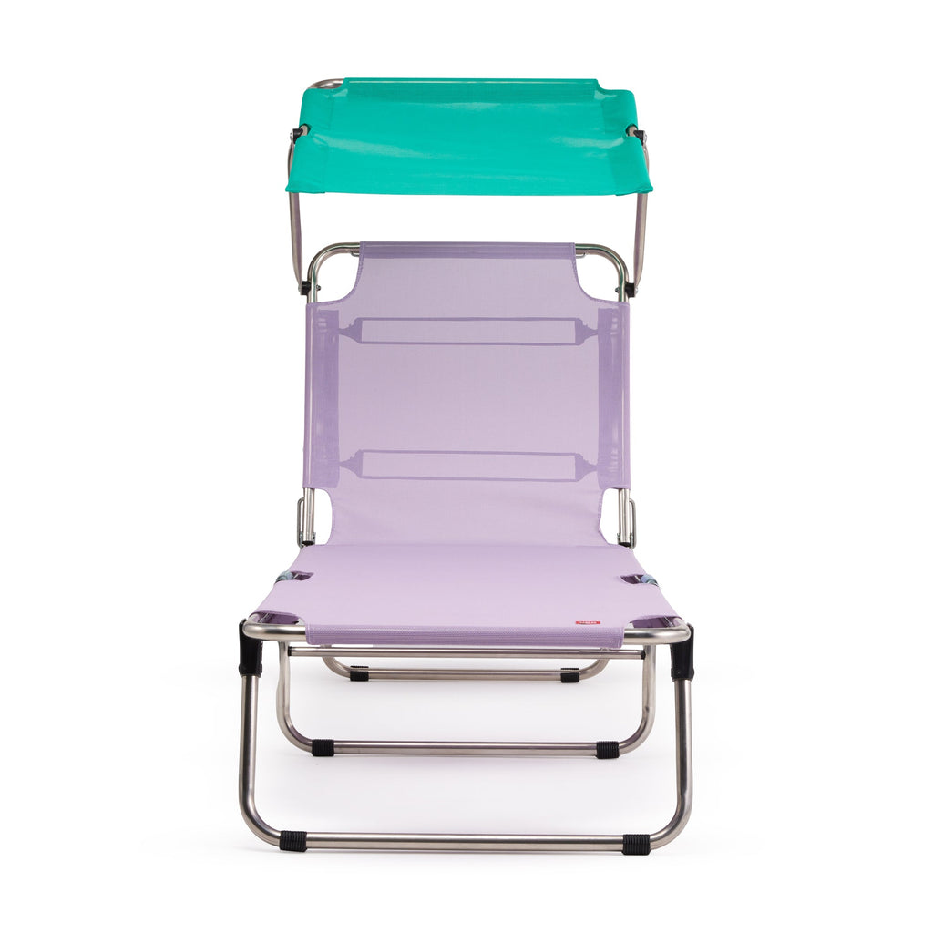 Amigo Outdoor Lounge Chair with Sun Shield - Lilac/ Teal